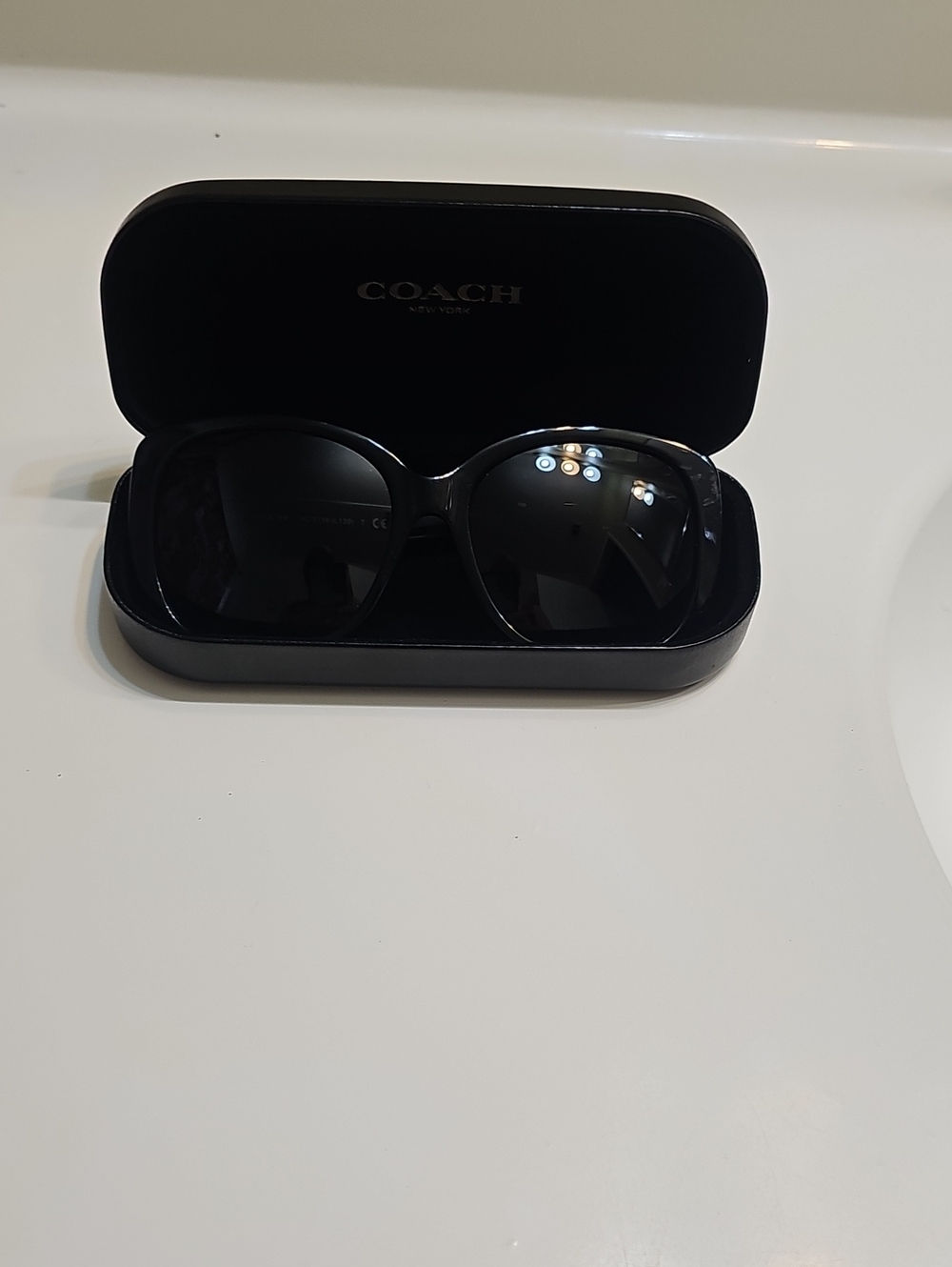 COACH Black Women's Oversized Sunglasses with Matching Case
